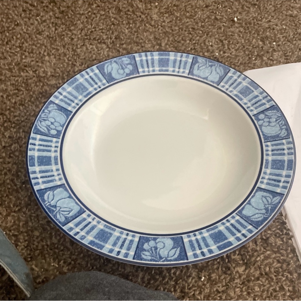 Blue & White salad plates Tognana  Made in Italy set of 3